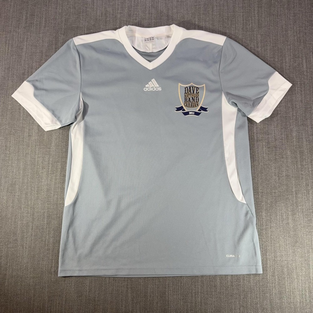 Adidas Dave Matthews Band Caravan Jersey Mens Medium Blue Soccer V Neck 2011